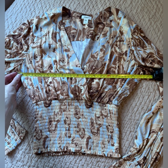 NWOT Anthropologie Tiny Valentina Long-Sleeve Printed Surplice Top, XS - Picture 8 of 11